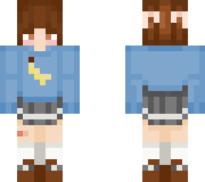 boy with blue sweater and skirt <3