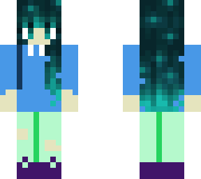 blue and green girl