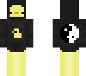 duck with black hoodie duckie symbol & yin'n'yang