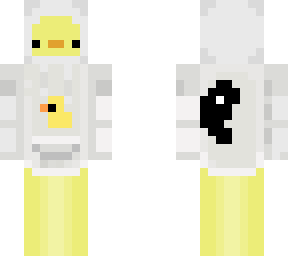 duck with white hoodie duckie symbol & yin'n'yang half