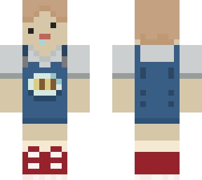 dumb person with bee overalls