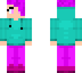 purple hair hoodie girl