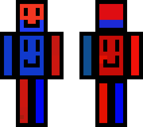 red and blue skin