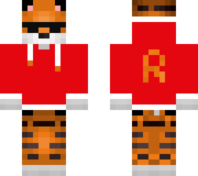 tiger with red hoodie