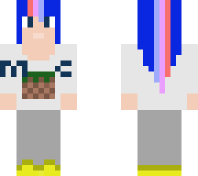 cute girl in mc shirt colored hair