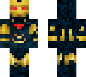 gold and black iron man