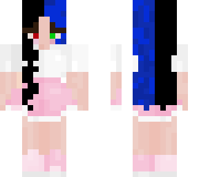 spilt dyed cute girl with ranboo eyes