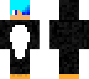 the blue gamer in a penguin costume