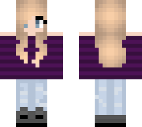 blonde girl with purple shirt