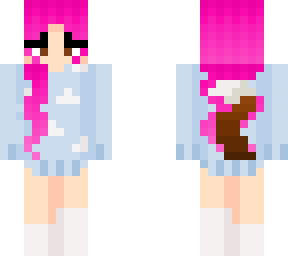 pink hair wolf girl, cloud jumper