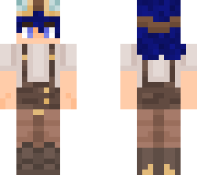 steampunk guy with blue hair