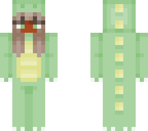 black girl wearing green dino