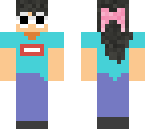 georgenotfound with green eyes as a girl with black hair :>