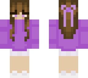 purple bow jumper girl