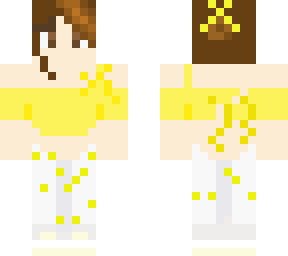 <3 cute lemon yellow girl /bun/crop top