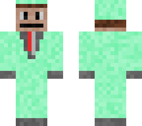 man in light emerald suit