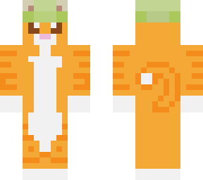 orange cat with frog hat