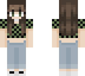 plaid green and black