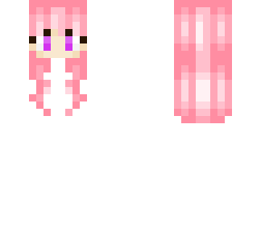 pink hair and purple hair head