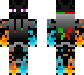 red and blue flame enderman