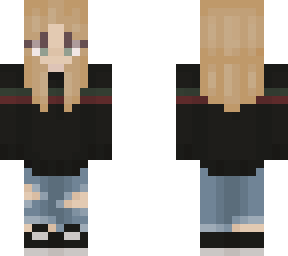 blonde girl with crewneck sweatshirt