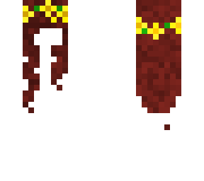 long brown hair w/ golden flower crown