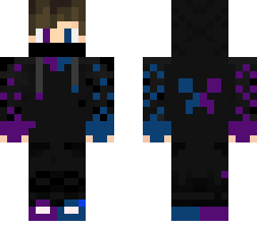 purple blue gamer boy with hood