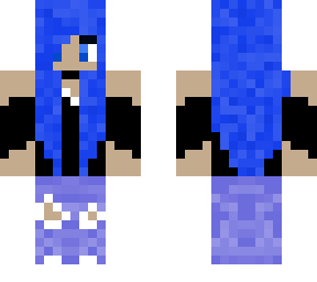 blue hair woman skin