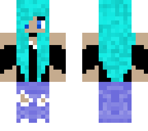 cyan hair woman skin