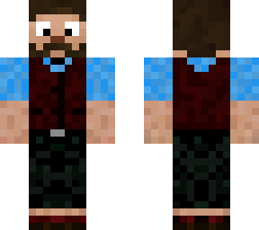 man with blue shirt and vest