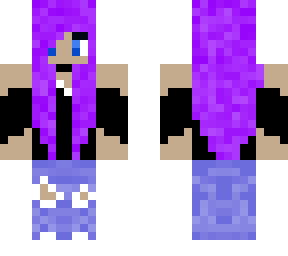 purple hair woman skin