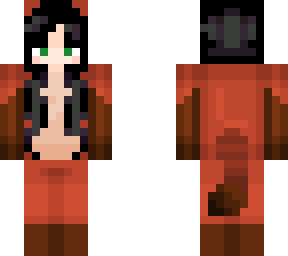 red panda girl with black hair