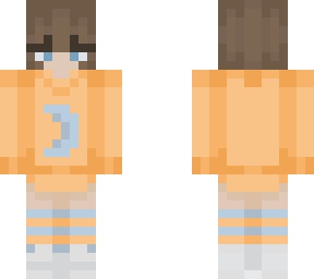 short hair blue and orange girl
