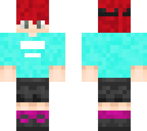 [e-boy] w/ blue shirt and red hair