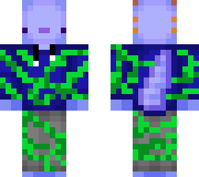 axolotl with blue hoodie and green lines