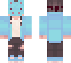 blue hoodie pig mask