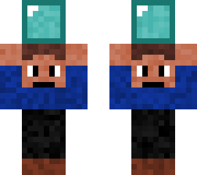 random guy holding a diamond block