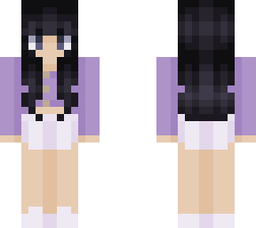 . purple cardigan sweater black hair