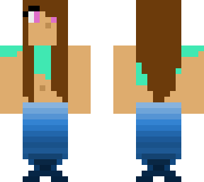 mermaid with a blue fin and turquoise sweater