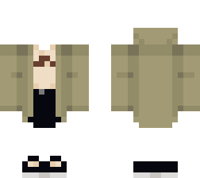 -+*. green hoodie w/ black skirt & beige shirt (re-upload) .*+-