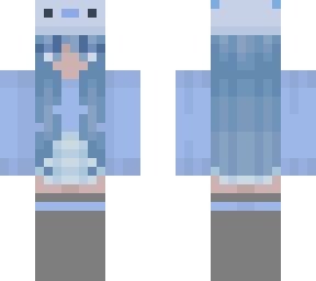 BLUE AXOLOTL GIRL (creds:dingodooroo) | Minecraft Skin