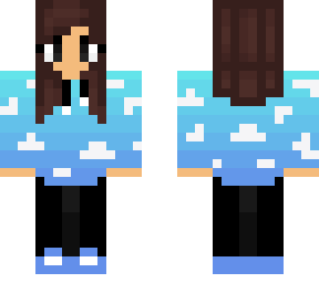 girl with cloud jacket     chica con chaqueta de nubes