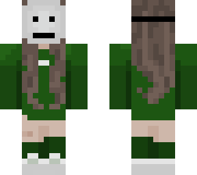 green comfy outfit mask girl (edit)