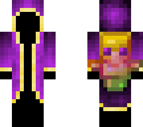 mysterious purple cloaked figure with totem of undying