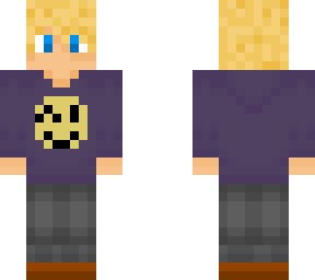 blonde boy with purple hoodie