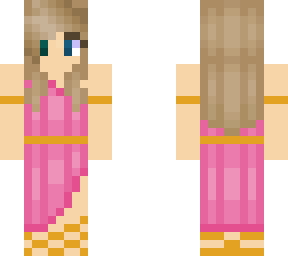 blonde girl with pink dress