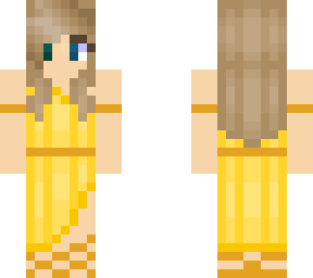 blonde girl with yellow dress