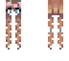 female long brown hair base (flower crown)
