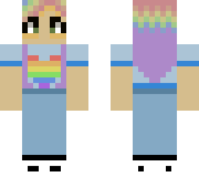 pastel rainbow girl skin