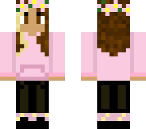 pink flower crown person